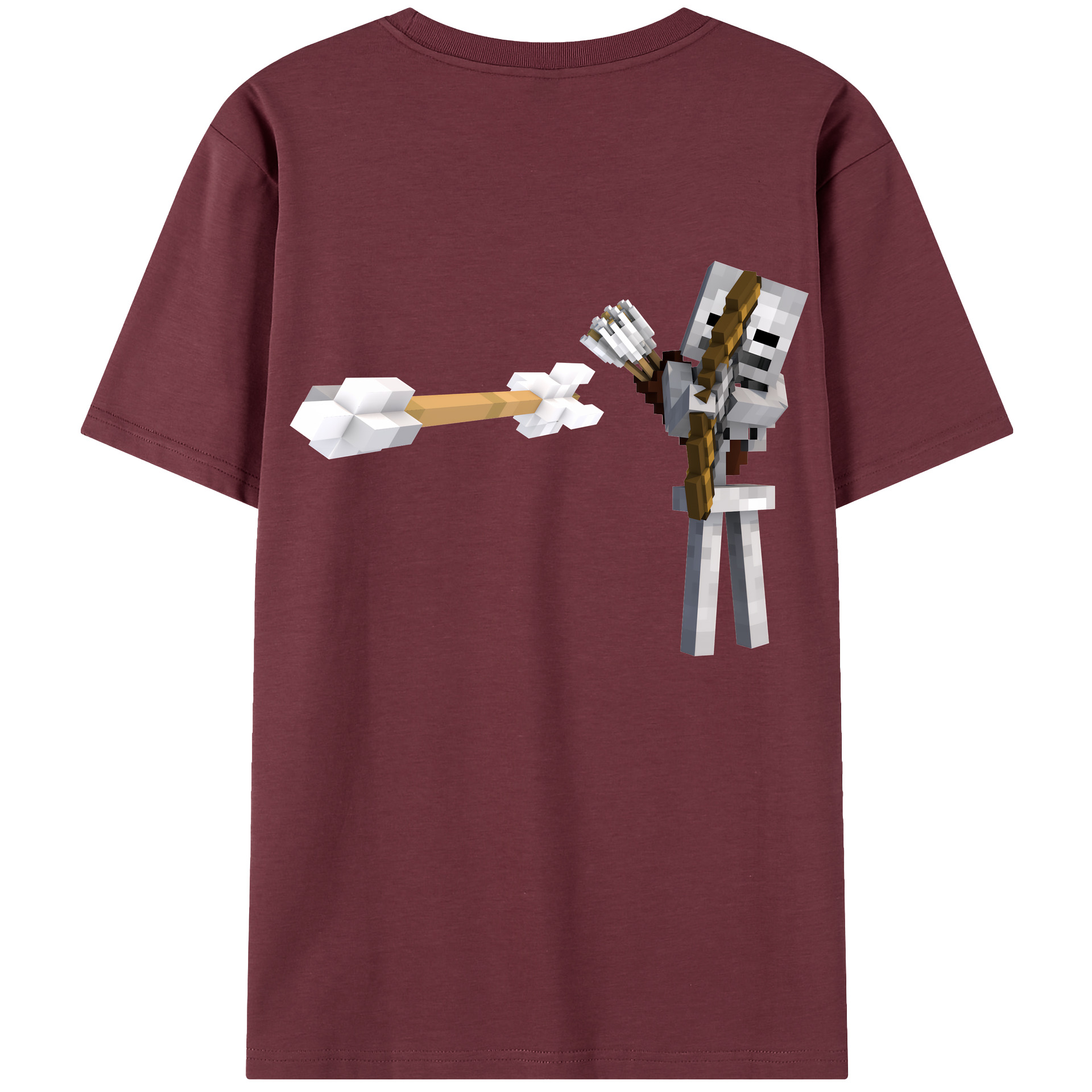 （画像用） マインクラフト ブロックの世界 Minecraft MC Block world 綿100％半袖Tシャツ（背面プリント）